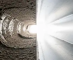 air duct cleaning services showing interior duct system inspection and cleaning in Madison, WI